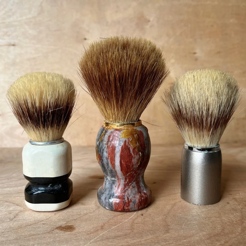 Vintage Shaving Brush Lot of 3 for Refurbish Craft or Repair Regina Calvin Klein